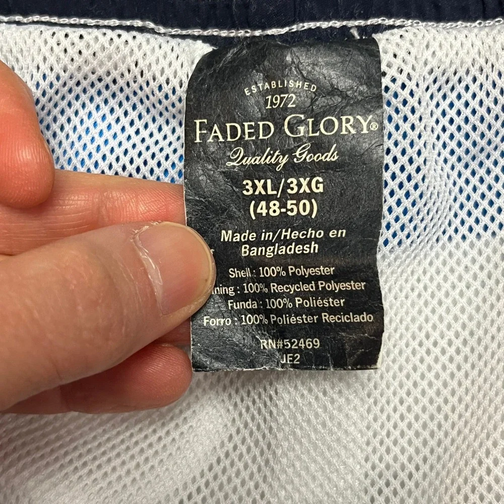Faded Glory Men’s Blue & White Stripe Swim Trunks